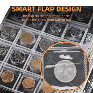 อัลบั้มสะสมเหรียญ YHX 300 เหรียญ 36 ธนบัตร 12 แผ่น แฟ้มสีดำกันไฟกันฝุ่นสำหรับเก็บธนบัตร - Product Image 3