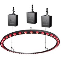 BOTAI 45*20W 4in1 LED cercle faisceau lumineux 6M hauteur de levage 3 élévateurs professionnels blanc 10W DMX aluminium pour une utilisation dans un parc à thème