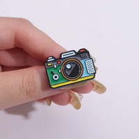 Bros kamera kartun Enamel Pin kerah 90 fotografi pemandangan perjalanan foto katak kamera antik lencana perhiasan hadiah untuk teman