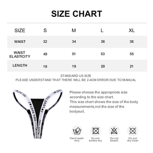 Nouvel Arrivage String Femme Noir à Imprimé Lettres et Logo Personnalisé, Dos en T, pour Usage Quotidien - Product Image 6