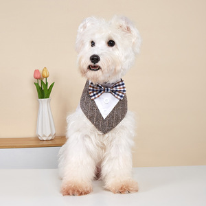 Tanpopo ใหม่ผ้าพันคอสามเหลี่ยมลายทางสไตล์อังกฤษสำหรับสัตว์เลี้ยงสุนัข - Product Image 2