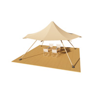 Tente Safari 6x6m en Toile de Coton Oxford avec Matériaux PVC/PVDF, Quatre Saisons, WP7000, UV50+, Ouverture Rapide, Portable, Droite