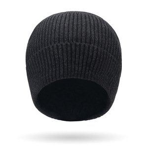 Ski Cap Knitted Hat Warm Windproof Solid Color Cotton Adult Unisex Winter Hat - Product Image 2