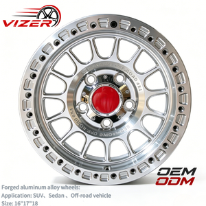 Ruedas Beadlock <span class=keywords><strong>VIZER</strong></span> 6x135/6x139.7 Forjadas en Aleación de Aluminio 6061 T6 ET40/45 para Jeep Wrangler, F-150/F-250 y Land Cruiser - Product Image 1