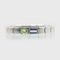Bracelet de charme italien en forme de lettre N de l'alphabet, drapeaux de signalisation nautique individuels, code maritime international bleu et blanc, pays