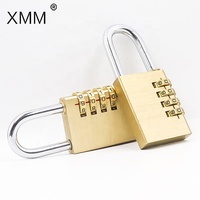 Cadenas à combinaison réinitialisable XMM-8045 à 4 chiffres en laiton, robuste, pour casier de gym, bagages et armoire de sécurité