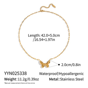 Tinh Tế Thời Trang Bướ<span class=keywords><strong>m</strong></span> Vòng Cổ <span class=keywords><strong>M</strong></span>ặt Dây Chuyền Hàng Ngày Phù Hợp Với Thép Không Gỉ Yiwu Nhỏ Hàng Hó<span class=keywords><strong>a</strong></span> Đồ Trang Sức Cho Phụ Nữ - Product Image 2