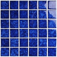 Carreaux de mosaïque en céramique de sol bleu océan 48x48, en porcelaine émaillée, pour piscine