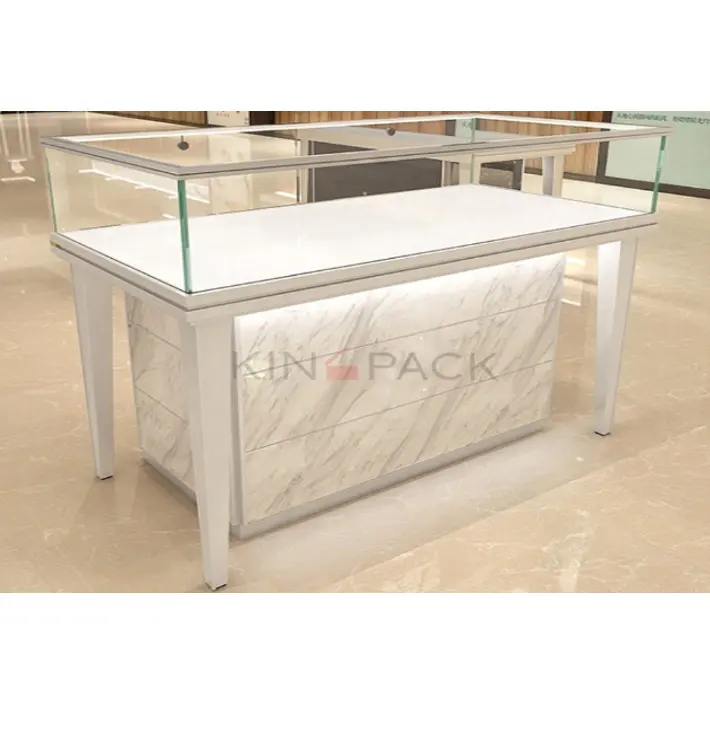 Modern luxury jewelry display of High quality mdf wood cabinet stand and showcase for jewellery store