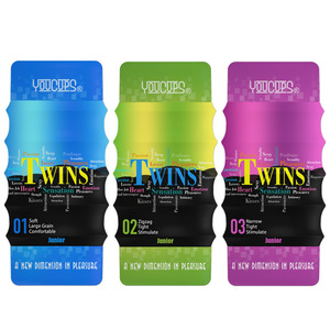 Youcups Masturbatore Maschile a Doppia Testa Gemellare, Giocattolo Sessuale Morbido con Superficie a Grana Grossa e Zigzag, Stretto e Stretto, Stimolante, Misura Junior - Product Image 1