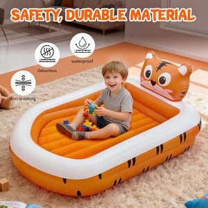 Cama Inflable de Viaje con Forma de Tigre para Niños, con Barandas de Seguridad para Niños Pequeños, para Acampar en Casa - Product Image 3