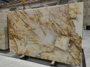 Brazil Đánh Bóng Mờ Vàng quartzit pha lê vàng quartzit slab cho trang trí nội thất - Product Image 4