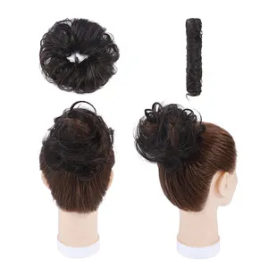 S-noilite chignon pin rambut sintetis, wig rambut manusia untuk pernikahan, cincin rambut alam Eropa, sanggul rambut sintetis