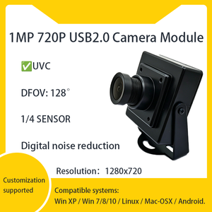 มุมกว้าง 128 °   DFOV 1MP 720P 60FPS USB2.0 โมดูลกล้องพร้อมตัวเครื่อง FF MF มินิ 383824 มม.กล้องสำหรับคีออสก์อุปกรณ์บริการตนเอง - Product Image 1