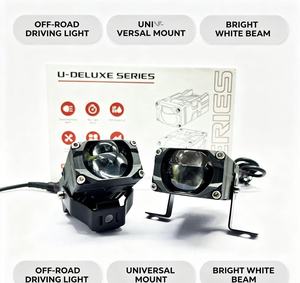 Projecteur LED Hi/Lo 55W 42W avec ventilateur de refroidissement, mini feux auxiliaires à grille, lentille moto, 12V 24V, étanche, mini phare de conduite - Product Image 4