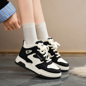 Chaussures de marche décontractées pour femmes en coton à carreaux, souples, montantes, avec amorti et semelle extérieure en caoutchouc tendance - Product Image 5