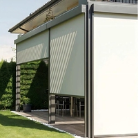 Stores verticaux électriques d'extérieur, stores enrouleurs imperméables avec fermeture éclair, en polyester, résistants au vent, volets roulants extérieurs 100% résistants au vent