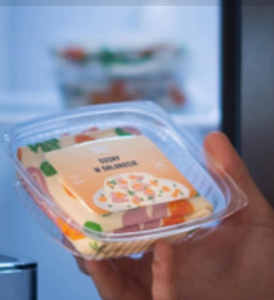 Scatola per Alimenti Quadrata Trasparente in RPET Riciclabile Monouso per Torte, <span class=keywords><strong>Hamburger</strong></span> e Pane - Product Image 6