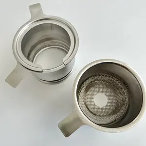 Custom Tea Infuser Basket, Food-grade Stainless Steel Mesh Strainer, Deep Drawing Service, Polishing Finish