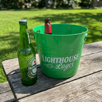Seau à glace en plastique pour vin et bière, avec logo personnalisé imprimé, cadeaux promotionnels de haute qualité, décoration moderne, 6L