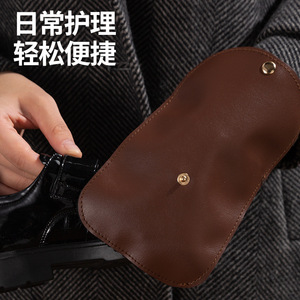 Shoe Shining Gloves Brown Portable Leather Care For Daily Use - Product Image 1