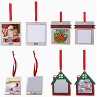 Ornement photo de Noël vierge en métal, formes variées, porte-clés à suspendre pour sapin de Noël, cadre photo personnalisé, décorations de fêtes, vente en gros