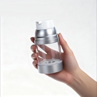 Bouteille à pompe à vide transparente en AS pour lotion et émulsion, impression personnalisée, diamètre 58 mm, grande capacité 100 ml, 120 ml, 150 ml