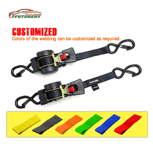 4 Kits de sangles à <span class=keywords><strong>cliquet</strong></span> rétractables automatiques de 1 pouce, 1760 lb, avec boîte de couleur et sac à cordon, certifiés CE/GS - Product Image 4