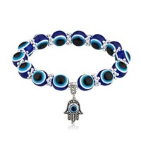 EYE Fashion Blue Eyes BraceletTurkish Glass Beads Handmade Elasticité Resin Bracelet Jewelry
