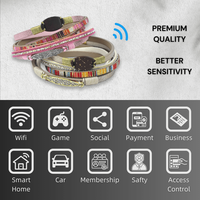 Bracelet intelligent en cuir RFID avec boucle magnétique chic en coquille de noix de coco NFC OEM – Cadeau de vacances