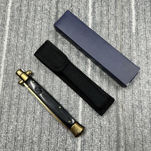 Couteau pliant EDC RANK1982, petite série, logos personnalisés, manche en résine, lame en acier 440, survie en extérieur, 13 pouces, style Mafia italienne AKC - Product Image 3