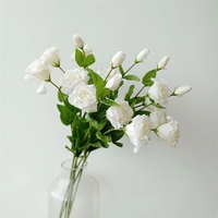 Fleurs décoratives en soie LUYI de qualité supérieure, fausses fleurs de campanule chinoises, 3 têtes, fleurs en forme de ballon, décoration de centre de table, fleurs au toucher réel
