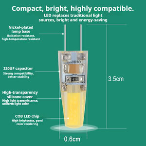 Светодиодная лампа G4 <span class=keywords><strong>LED</strong></span> 12В 220В силиконовая 24 светодиода 3014SMD, без мерцания, для хрустальных люстр и освещения, 2Вт - Product Image 3