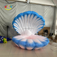 Coquille gonflable de scène de décoration de coquillage gonflable géante personnalisée avec lumière LED pour la fête de mariage