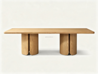 Mesa de Comedor Rectangular Moderna de Mediados de Siglo Sageliving con Pedestal Dividido y Forma Escultural Orgánica