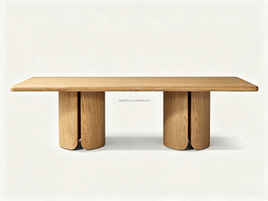 Table à <span class=keywords><strong>manger</strong></span> rectangulaire Sageliving de style moderne du milieu du siècle, piétement divisé, forme organique sculpturale - Product Image 2