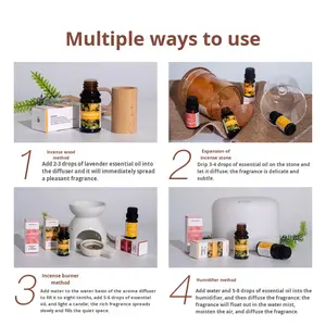 Diffuseur d'huiles essentielles spécial 10 ml, aromathérapie, diffuseur d'huiles essentielles hydrosolubles, désodorisant d'air, parfum de lavande, 100% pur, vapeur - Product Image 2