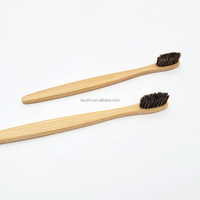 Brosse à dents en bambou à poils de cheval doux à moyens, sans plastique, entièrement biodégradable, nettoyage en profondeur, fabricant de brosses à dents avec logo personnalisé