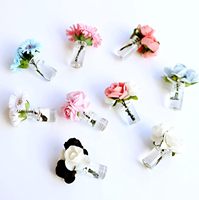 Vases en verre à fleurs roses miniatures faits à la main à l'échelle 1:12 bouteilles en résine Micro décorations de paysage pour jardin féerique