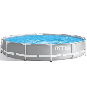 INTEX 26726 超金属框水池大型充气游泳矩形地面棱镜框架池套装