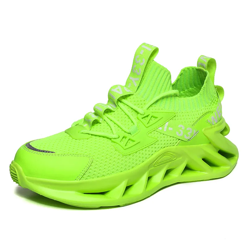 2021 Most popular color Neo Mint fashion men's sneakers tide shoes strange outsole sport shoes neon sneakers
