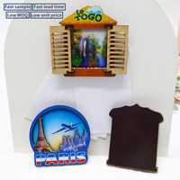Aimant en bois magnétique puissant, écologique, multicouche, avec dôme en époxy 3D imprimé sur mesure, souvenir de voyage, pour réfrigérateur