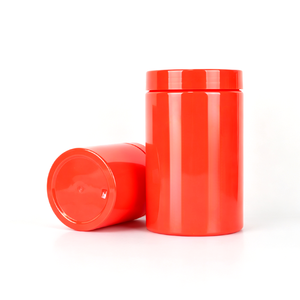 Pot en PET rouge de 600 ml et 1300 ml pour poudre protéinée, capsules de vitamines, pilules, crème cosmétique, emballage vide - Product Image 5
