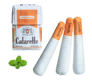Jouets interactifs en peluche couineurs pour chiens, forme cigare, avec herbe à chat, pour <span class=keywords><strong>le</strong></span> jeu de cache-cache et la recherche de friandises, vente en gros - Product Image 6