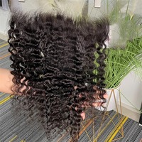 12A vague profonde 13x6 13x4 fermeture à lacet transparente cheveux humains brésiliens 100% cheveux vierges bruts pré-plumés avec des cheveux de bébé