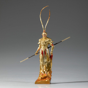 Figura de Latón del Rey Mono Sun Wukong, de Copper Art Workshop, Bañada en Oro, Adorno Coleccionable 3D - Product Image 1