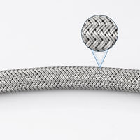 Tuyau de douche flexible tressé FANSKI 12 mm 1/2 femelle x M10x1 mâle en EPDM, connecteur d'alimentation en eau