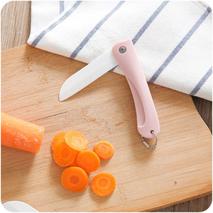 Couteau à fruits en céramique pour la cuisine, couteau à fruits, couteau pliant à chaîne, éplucheur miniature portable pour la maison, couteau pour aliments pour bébés - Product Image 3