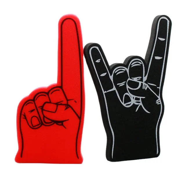 Gants éponge à gros doigts en mousse avec logo personnalisé, gants de fête pour les fans d'encouragement des mains, éponge à doigts en mousse EVA