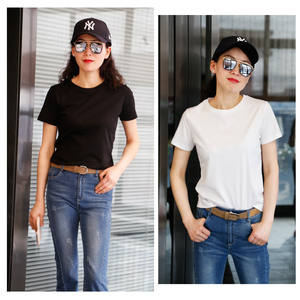 <span class=keywords><strong>T</strong></span>-<span class=keywords><strong>Shirt</strong></span> in <span class=keywords><strong>cotone</strong></span> 100% di alta qualità da <span class=keywords><strong>donna</strong></span> classica <span class=keywords><strong>Basic</strong></span> a maniche corte - Product Image 6